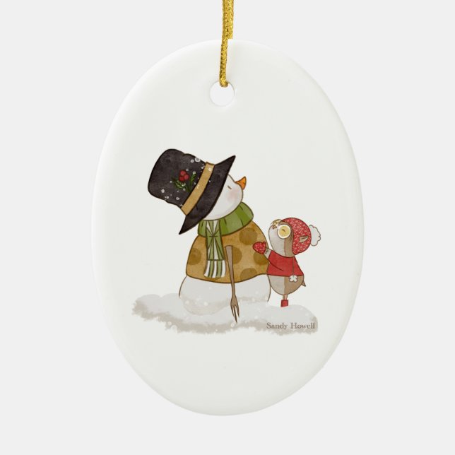 Gold Snowman Ornament (Front)