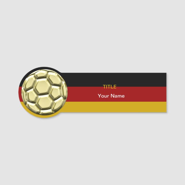 Gold Soccer Ball Name Tag (Front)