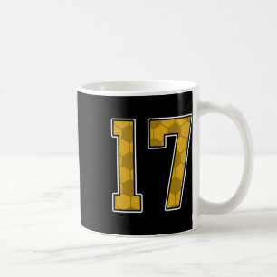 Gold Soccer Pattern Number 17 Jersey Player Unifor Coffee Mug