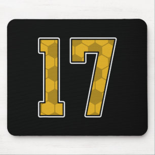 Gold Soccer Pattern Number 17 Jersey Player Unifor Mouse Mat