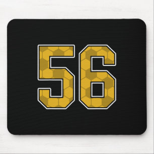 Gold Soccer Pattern Number 56 Jersey Player Unifor Mouse Mat