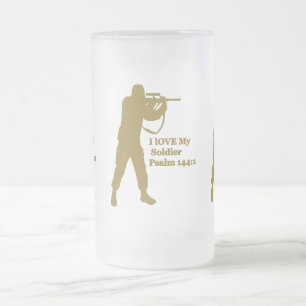 Gold solder sniper frosted glass beer mug