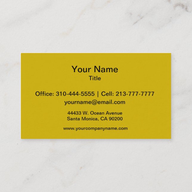 Gold Solid Colour Business Card (Back)