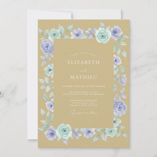 Gold Sophisticated Spring Wedding Invitation (Front)