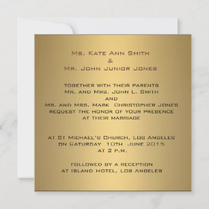 Gold sophisticated Wedding Invitation Template
