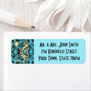 Gold Southwest Kokopelli Address Label