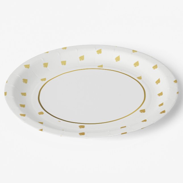 Gold Spade Party Paper Plates (Angled)
