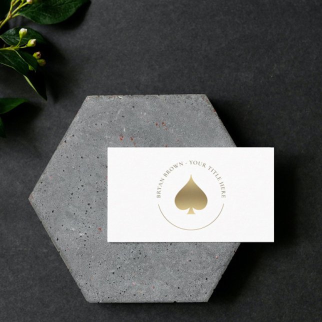 Gold Spade Symbol Logo Business Card (Creator Uploaded)