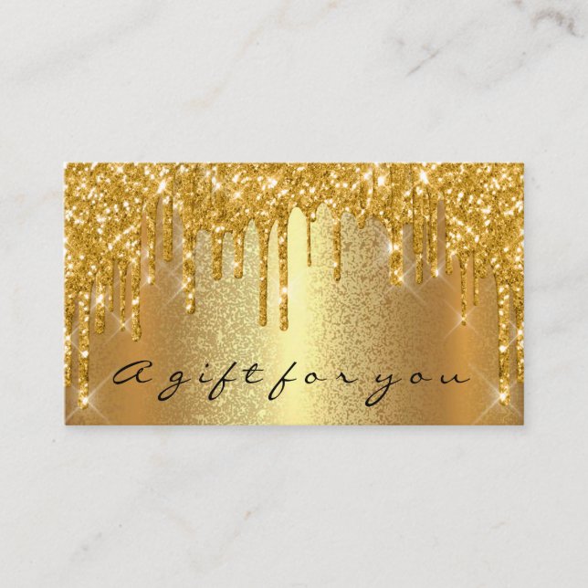 Gold Spark Gift Certificate Makeup Beauty Drip LUX (Front)