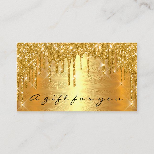 Gold Spark Gift Certificate Makeup Beauty Drips (Front)