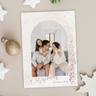 Gold Sparkle Arch Photo Foil Holiday Card