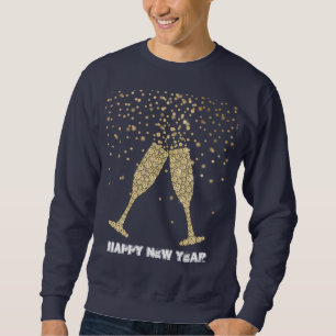 Gold Sparkle Champagne New Year Sweatshirt