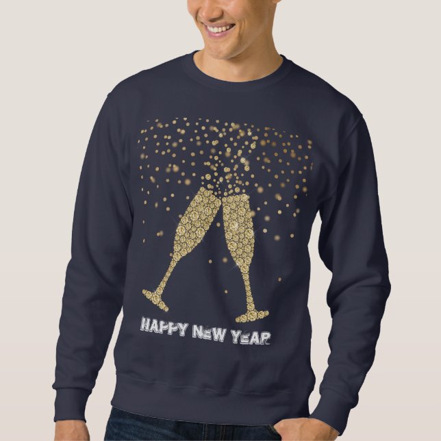 Gold Sparkle Champagne New Year   Sweatshirt (Front)