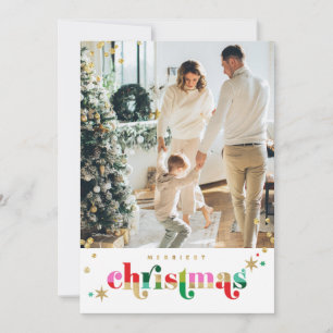 Gold Sparkle Christmas Family Card