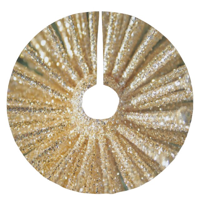 Gold Sparkle Christmas Tree Skirt (Front)