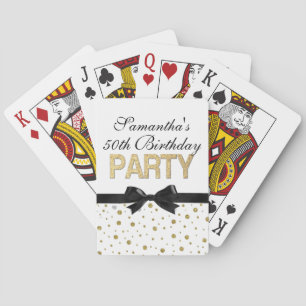 Gold Sparkle Confetti 50th Birthday Party Playing Cards