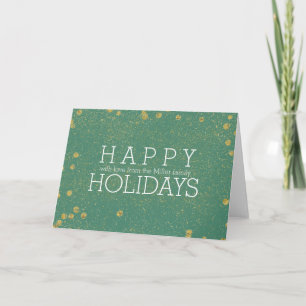 Gold Sparkle Confetti Dots Holiday Card