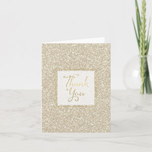 Gold Sparkle Faux Glitter Thank you