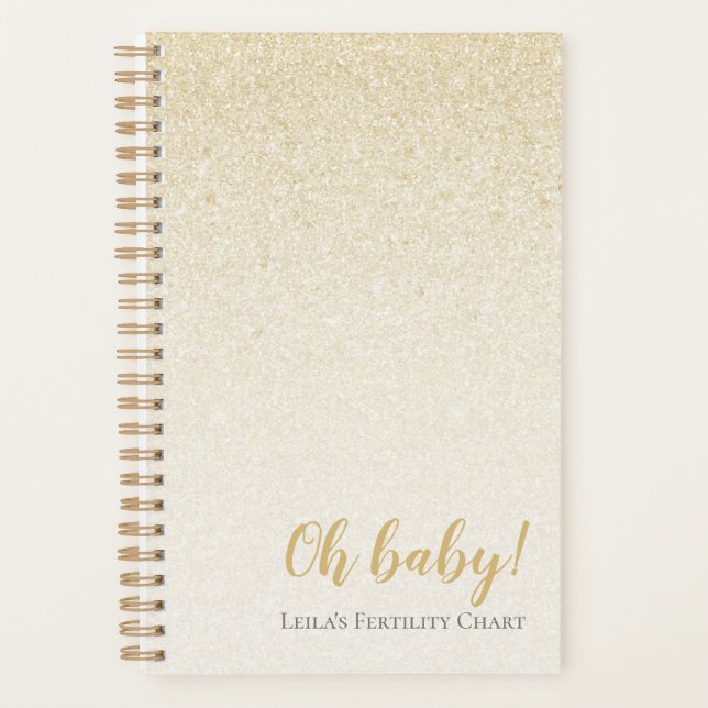 Gold Sparkle Fertility Chart Planner (Front)