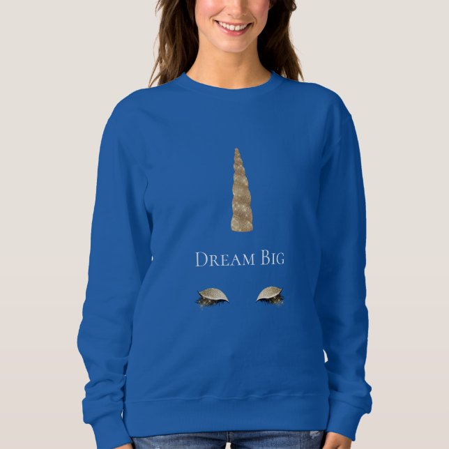 Gold Sparkle Glam Unicorn  Sweatshirt (Front)