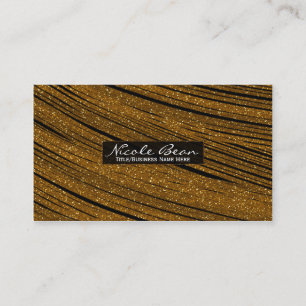 Gold Sparkle Glitter Blakck Chic Business Cards