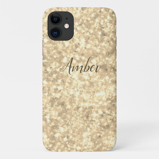 Gold Sparkle Glitter Elegant Personalised Case-Mate iPhone Case (Back)