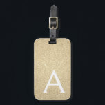 Gold Sparkle Glitter Monogram Name Luggage Tag<br><div class="desc">Gold Sparkle Glitter Monogram Name and Initial Luggage Tag. This bag tag is perfect for Back to School,  Work,  or Travelling.</div>