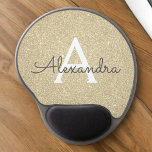 Gold Sparkle Glitter Monogram Name Mousepad Gel Mouse Mat<br><div class="desc">Gold Sparkle Glitter Monogram Name Monogram Mousepad. This Mousepad can be customised to include your first name. Please contact the designer for customised matching items.</div>