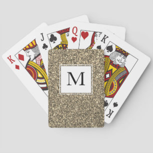 Gold Sparkle Glitter MONOGRAM Playing Cards