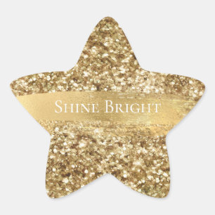 Gold Sparkle Glitter   Star Sticker