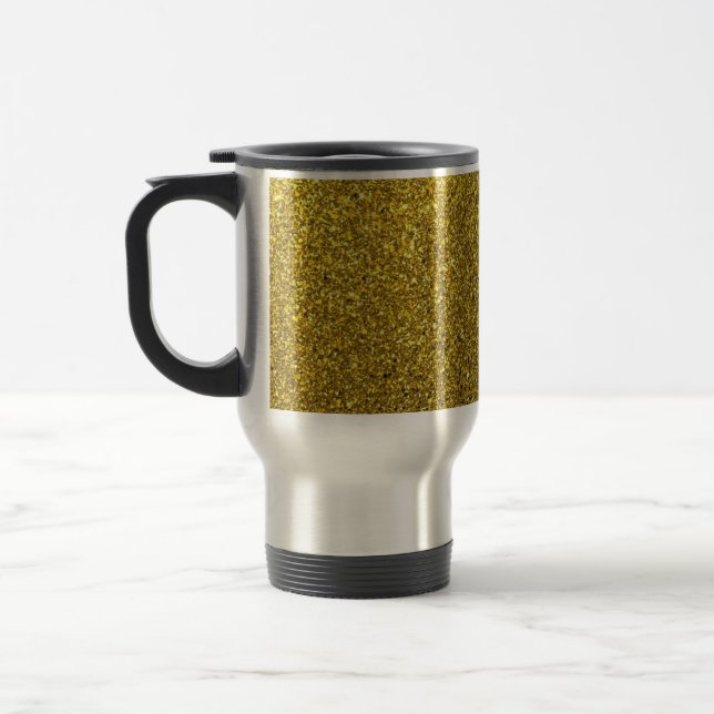 Gold Sparkle Glitter Travel Mug (Left)