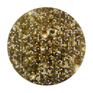 Gold sparkle: glittering background. cutting board