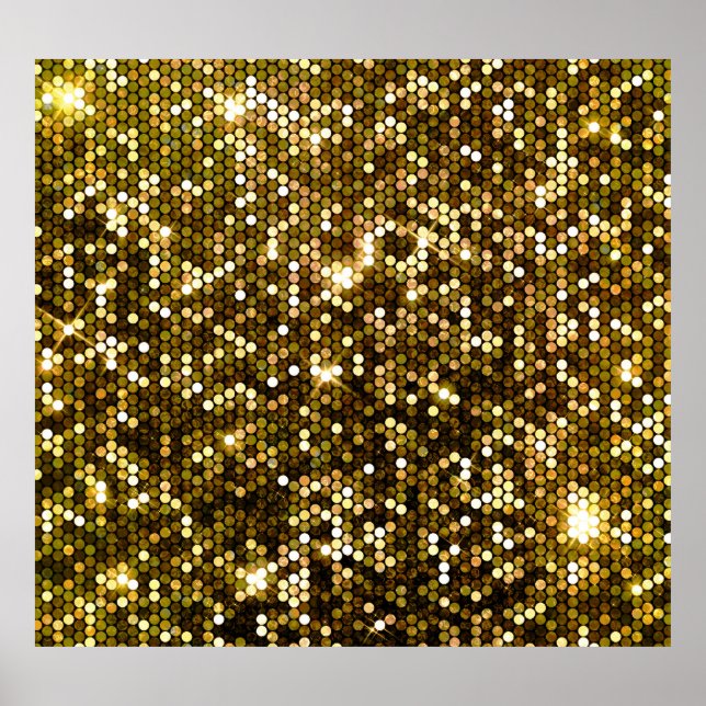 Gold sparkle: glittering background. poster (Front)