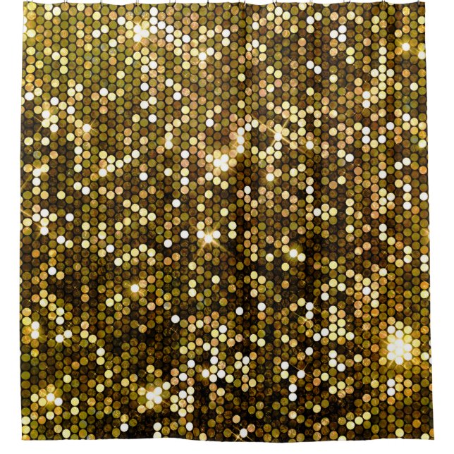 Gold sparkle: glittering background. shower curtain (Front)