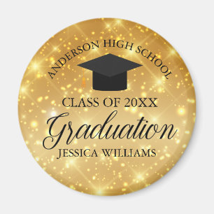 Gold Sparkle Graduation Chic Custom 2024 Keepsake Magnet
