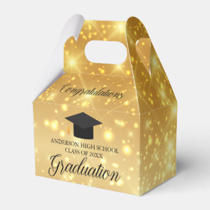 Gold Sparkle Graduation Chic Custom 2024 Party Favour Box