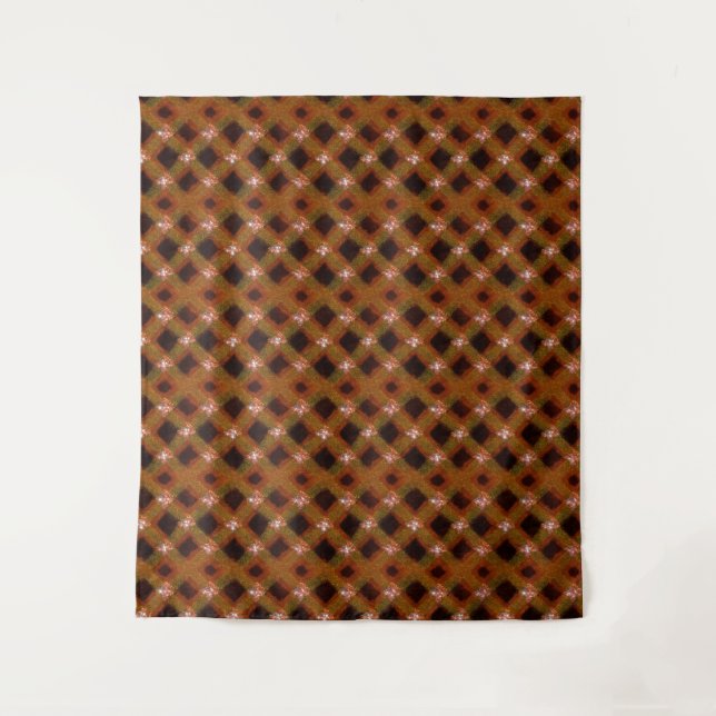 Gold Sparkle Harlequin Lattice Tapestry (Front)