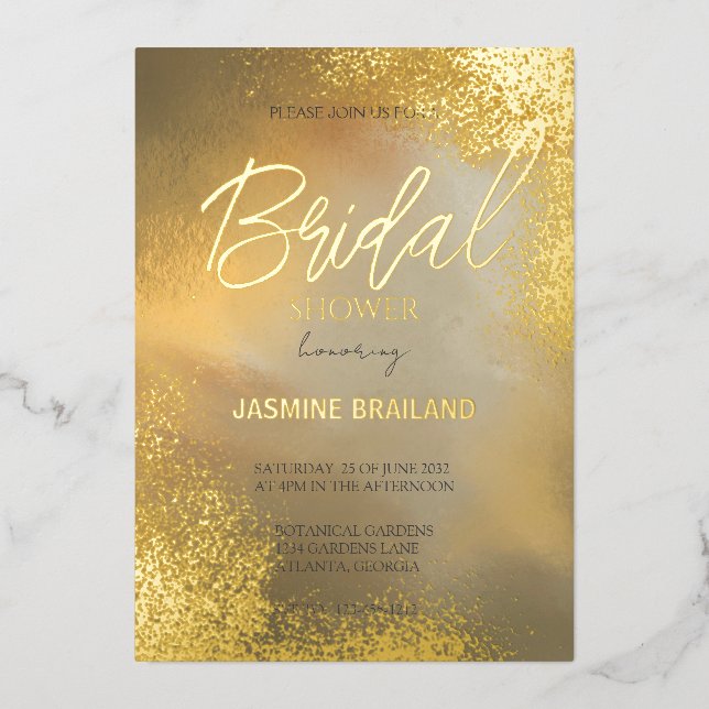 Gold Sparkle Hombre Cosmic Wash Bridal Shower (Front)