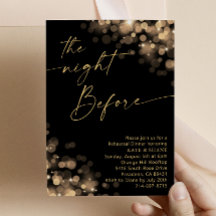 Gold Sparkle Lights and Black Rehearsal Dinner