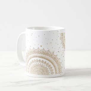 Gold sparkle Mandala Boho Chic Coffee Mug