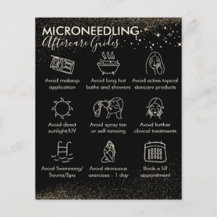 Gold Sparkle Microneedling aftercare Budget Flyer