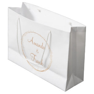 Gold Sparkle Personalised Wedding Large Gift Bag