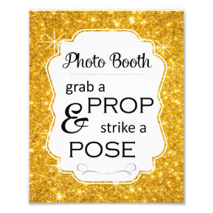 Gold Sparkle Photo Booth Bridal Shower Wedding