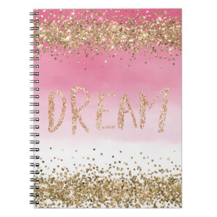 Gold Sparkle Pink Ombre Glitter Dream        Notebook