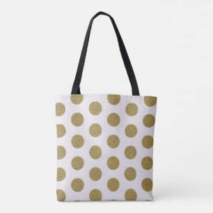 Gold sparkle Polka dot Tote bag