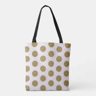 Gold sparkle Polka dot Tote bag