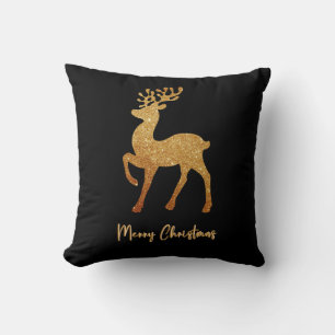 Gold Sparkle Reindeer for Christmas Cushion