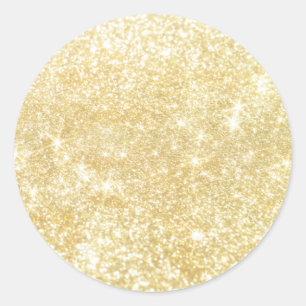 Gold Sparkle Shimmer Trendy Custom Classic Round Sticker