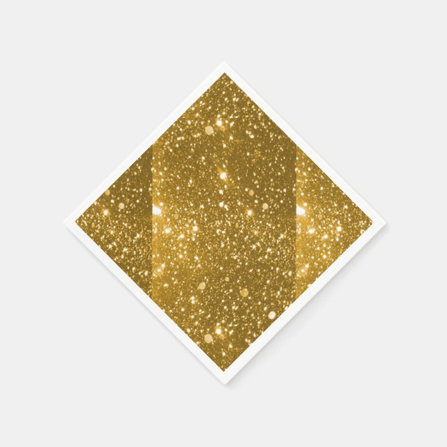 Gold Sparkle Standard Cocktail Napkin (Corner)