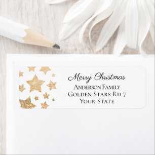 Gold sparkle Star Christmas Holiday white